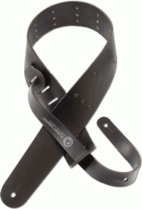 2.5 inch Deluxe Blasted Leather Strap w/ Row Rivets - Black