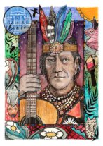 Agustin Barrios Mangore Note Card by illustrator Glenn Wolff