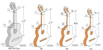 Alhambra 1C-HT Fractional Classical Guitar, Cedar Top - 7/8, 3/4, 1/2