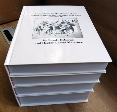 Annotations for the History of Classical Guitar in Argentina in 4 Vols