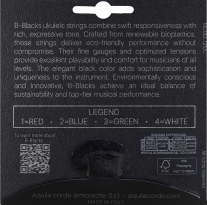Aquila 183U B-blacks Tenor Ukulele Strings, Low G, GCEA Tuning, Full Set