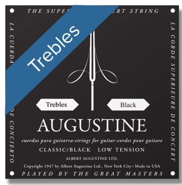 Augustine Classic Black NT Classical Guitar Strings, Treble Set
