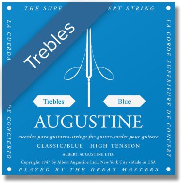 Augustine Classic Blue NT Classical Guitar Strings, Treble Set