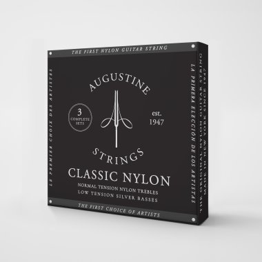 Augustine Classic NT Black LT Classical Guitar Strings 3-Pack