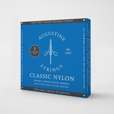Augustine Classic NT Blue HT Classical Guitar Strings 3-Pack