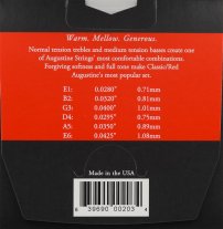 Augustine Classic NT Red MT Classical Guitar Strings, Full Set