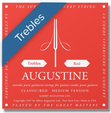 Augustine Classic Red NT Classical Guitar Strings, Treble Set