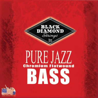Black Diamond 300ML Pure Jazz Chromium Flatwound Bass Set (45-100)