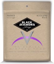 Black Diamond Black Coated Acoustic Guitar Strings N600LB Light 12-53