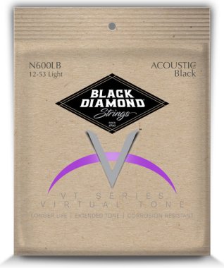 Black Diamond Black Coated Acoustic Guitar Strings N600LB Light 12-53