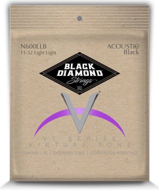 Black Diamond Black Coated Acoustic Guitar Strings N600LLB LT 11-52