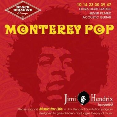 Black Diamond Jimi Hendrix Acoustic JH1047S Silver Plated Ex Lt 10-47