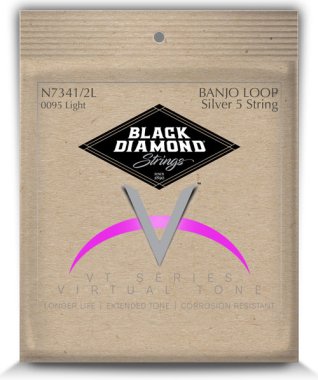 Black Diamond N734-1/2L Loop End Silverplated Wound 5-String Banjo
