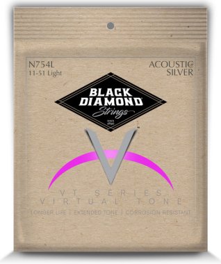 Black Diamond N754L Silverplated Acoustic Guitar Strings Light 11-51