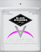 Black Diamond N754M Silverplated Acoustic Guitar Strings Medium 13-56