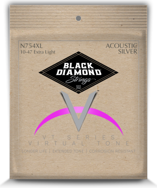 Black Diamond N754XL Silverplated Acoustic Guitar Strings XLight 10-47