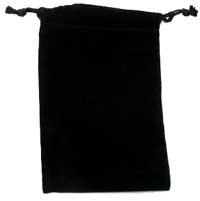Black Velour Pouch with drawstring 5 x 7 inches