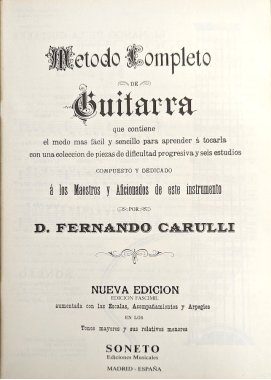 Carulli | Complete Guitar Method Spanish facsimile edition