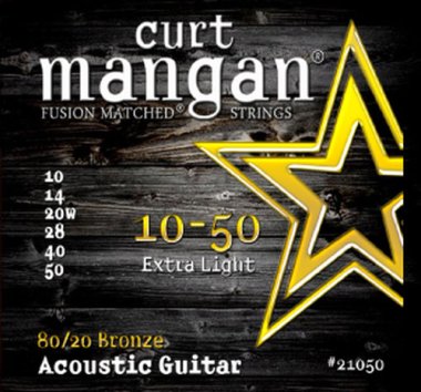 Curt Mangan 21050 80/20 Bronze Acoustic Guitar, 10-50