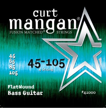 Curt Mangan 41000 Stainless Steel Flatwound Bass Strings, 45-105