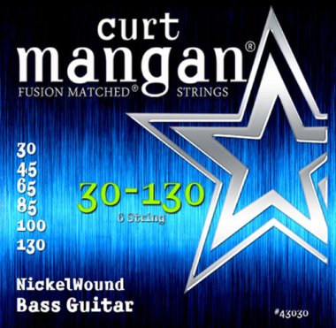Curt Mangan 43030 Nickel Wound 6-string Bass, 30-130