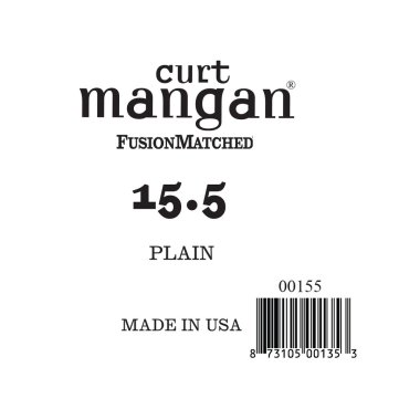 Curt Mangan Plain Steel Single Guitar String, Ball End .0155