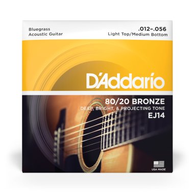 D'Addario 80/20 Bronze Acoustic Guitar Strings EJ14 Bluegrass 12-56