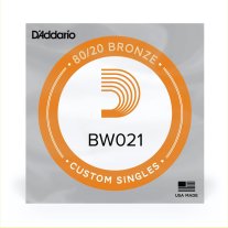 D'Addario BW021 80/20 Bronze Wound .021 inches (.53 mm), Single String