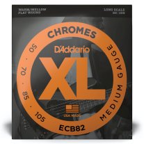 D'Addario Chromes ECB82 Flatwound, Medium/Long (50 - 105), Full Set