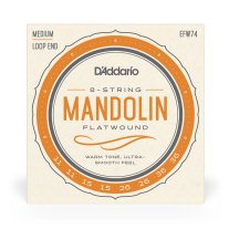 D'Addario EFW74 Flat Wound Stainless Steel Mandolin, Medium 11-36