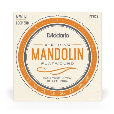 D'Addario EFW74 Flat Wound Stainless Steel Mandolin, Medium 11-36