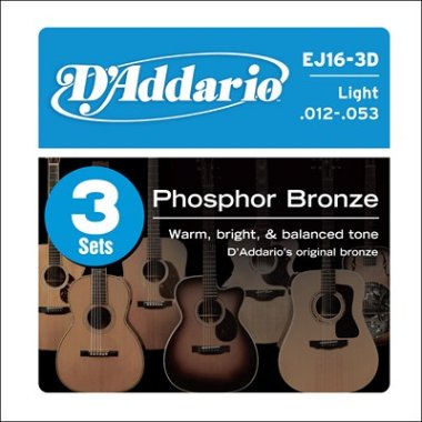 D'Addario EJ16-3DGH Light, 3 Full Sets w/ FREE Guitar Humidifier