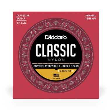 D'Addario EJ27N 3/4 Student Nylon Fractional, Normal Tension