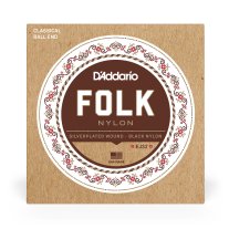 D'Addario EJ32 Folk Black Nylon Strings Trebles and SP Basses Full Set