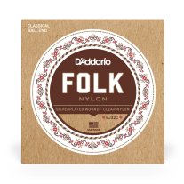 D'Addario EJ32C Folk Nylon Ball End Classical Guitar Strings, Full Set