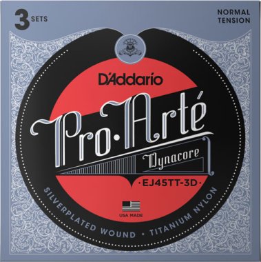 D'Addario EJ45TT-3D Dynacore NT Classical Guitar Strings, 3 Full Sets