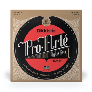 D'Addario EJ49 NT (black trebles) Classical Guitar Strings, Full Set