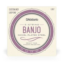D'Addario EJ57 5-String Banjo, Nickel, Custom Medium, 11-22
