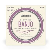D'Addario EJ60+ 5-String Banjo Nickel Wound Light Plus 9.5-20