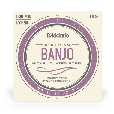 D'Addario EJ60+ 5-String Banjo Nickel Wound Light Plus 9.5-20