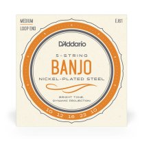D'Addario EJ61 5-String Banjo Nickel Wound Medium Gauge 10-23