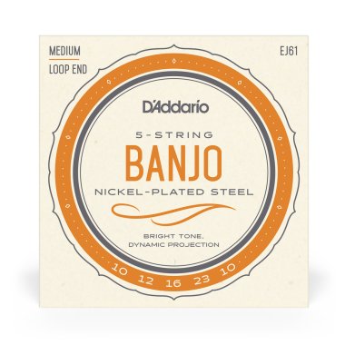 D'Addario EJ61 5-String Banjo Nickel Wound Medium Gauge 10-23