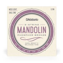D'Addario EJ70 Phosphor Bronze Mandolin Strings, Med-Light 11-38 BALL