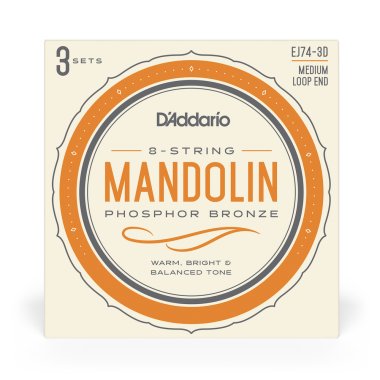 D'Addario EJ74-3D Phosphor Bronze Mandolin Strings Med 11-40, 3 sets
