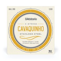 D'Addario EJ93 Cavaquinho Stainless Steel Wound 4 Strings, Full Set