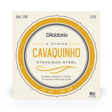 D'Addario EJ93 Cavaquinho Stainless Steel Wound 4 Strings, Full Set