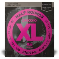 D'Addario ENR71-6 Half Round Bass Guitar Strings, Regular Light (30-130) Long Scale, Full Set