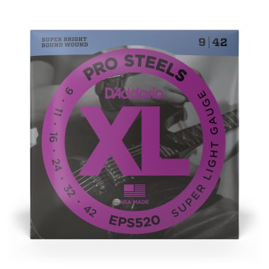 D'Addario EPS520 ProSteels Electric Guitar Strings Super Light 9-42
