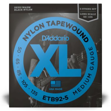 D'Addario ETB92-5 Tapewound Electric Bass Long Scale (50-135)
