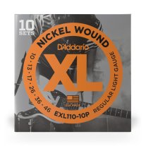 D'Addario EXL110-10P XL Nickel Electric Guitar Strings 10-46, 10 Sets